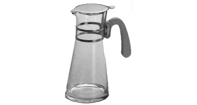171207 WATER JUG GLASS WITH COVER, 1.9LTR