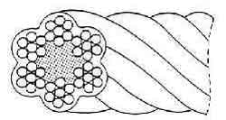 213326 ROPE WIRE VINYL COVERED GALV, FOR ANTENNA O.D.16X18MM