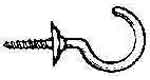 696605 CUP HOOK BRASS NO.10 28MM