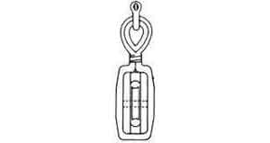 231747 BLOCK WOOD W/THIMBLE&SHACKLE, W2 DOUBLE 140MM