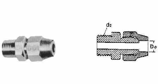 733611 HALF UNION FLARED BRASS, STRAIGHT THREAD 12MM X PF1/2