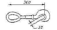 231881 LASHING ROD EXTENSION EX-40-42, RING&HOOK L360MM B/L 42TON