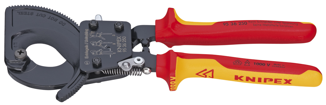 611937 CUTTER CABLE INSULATED RATCHET, 2-STAGE 250MM CAPACITY-32MM