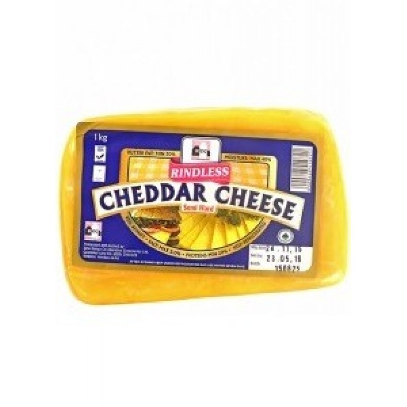 002054 CHEESE CHEDDAR RINDLESS