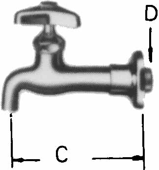 530110 FAUCET WALL LONG SHANK, WITH ADJUSTABLE FLANGE 20(3/4)
