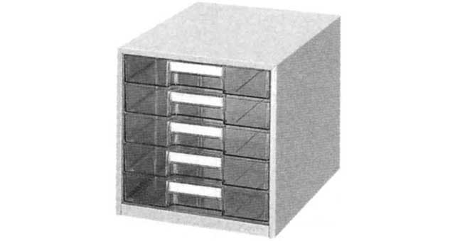 470464 CABINET LETTER STEEL FRAME, 10 PLASTICDRAWER 256X330X492MM